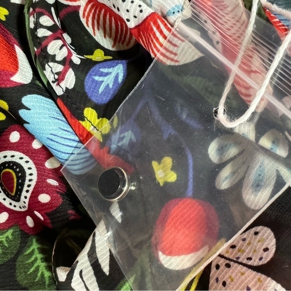 NWT Traffic People Floral Fringe Maxi Dress, Black, Multi, Size XL - Picture 9 of 16